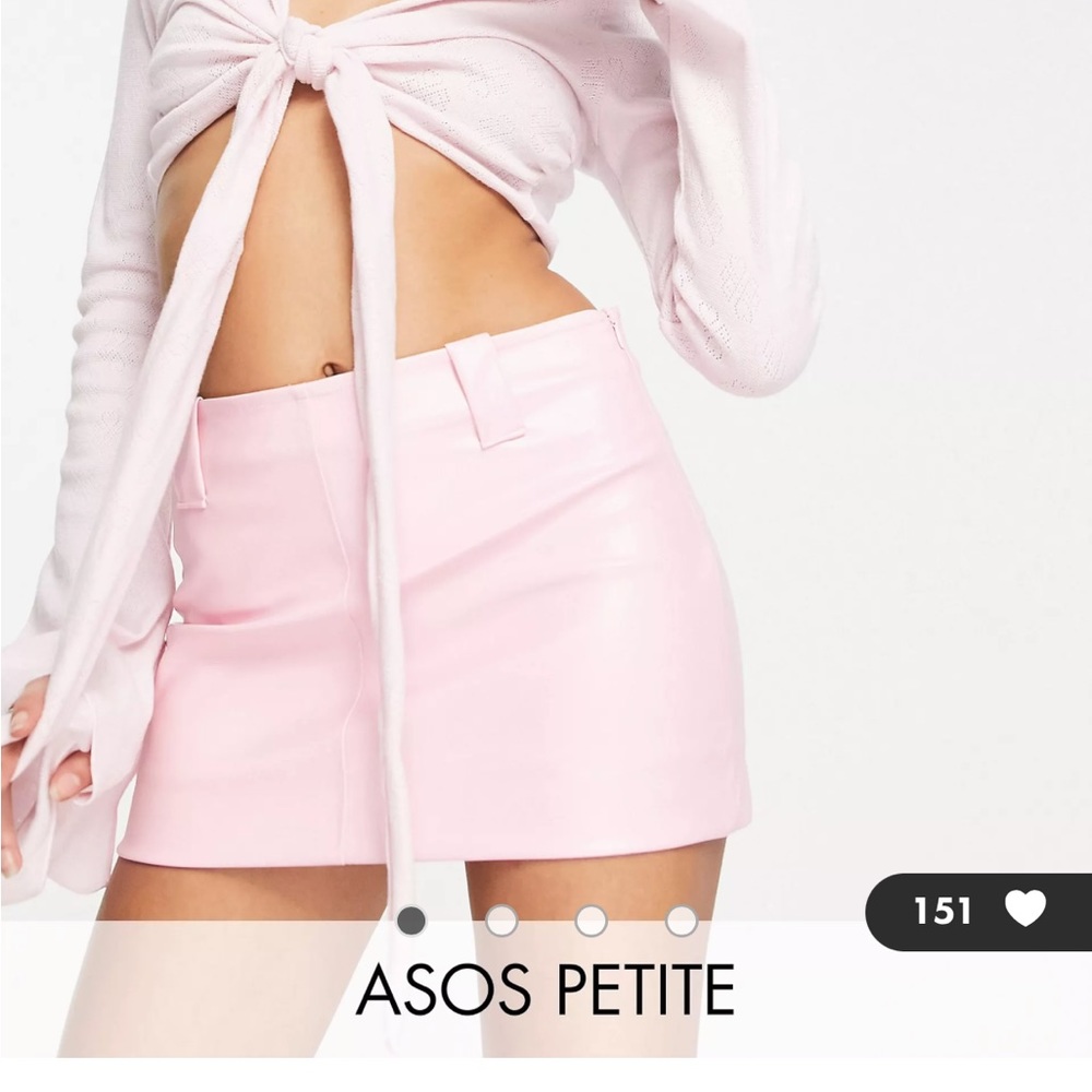 ASOS baby pink faux leather mini skirt PETITE NEW WITH TAGS